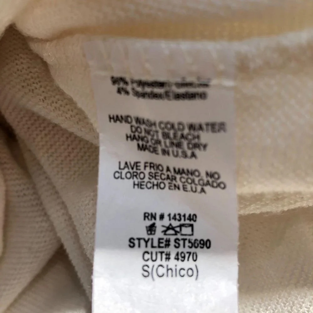 Style Rack Ivory Soft Knit Cowl Sweater S - Picture 4 of 5